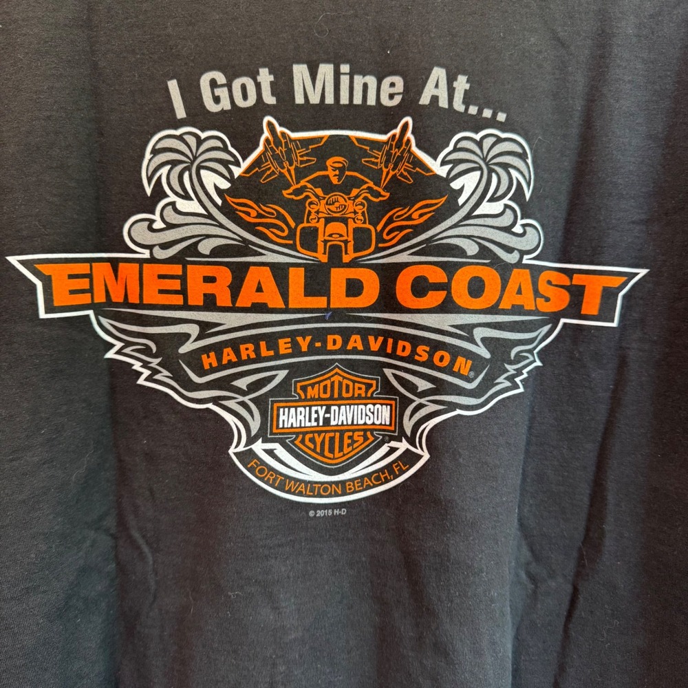 Harley-Davidson Emerald Coast Graphic Tee Fort Walton Beach Florida 2XL - Picture 2 of 6